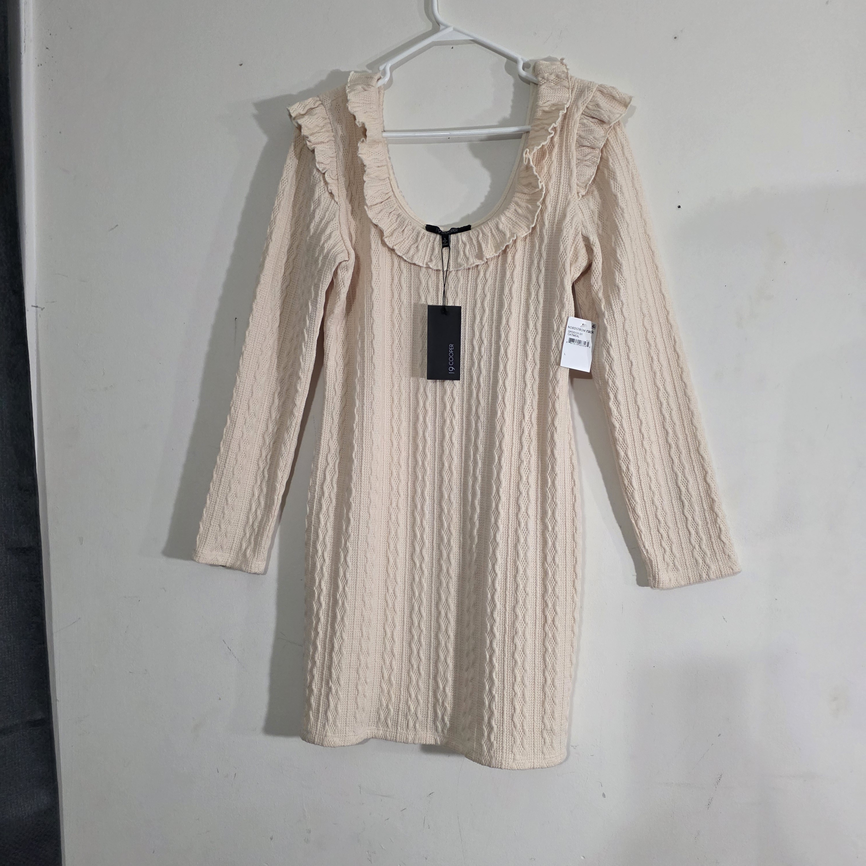 19 Cooper Light Cream Textured Knit Top